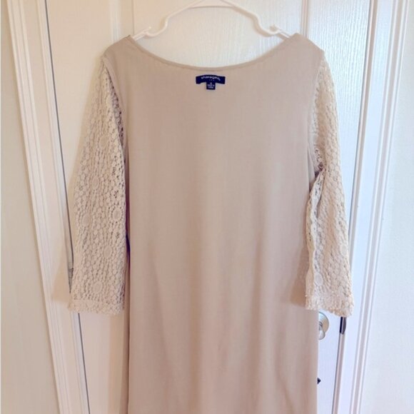 Elegant Cream A-Line Long Sleeve Lace Dress, in Women’s Size 16 - Picture 9 of 10